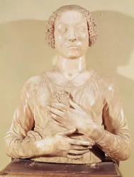 Kvinna med en bukett, ca 1475-80 (marmor)